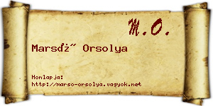 Marsó Orsolya névjegykártya